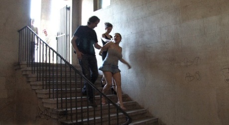 Blonde lady with big tits Jagdelfe gets bound & humiliated by a wild couple